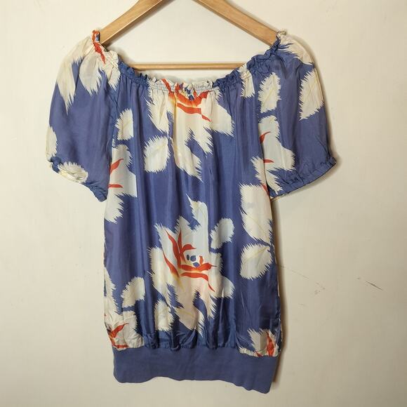 Ben and Lucia Floral Silk Blouse Top - Picture 6 of 9